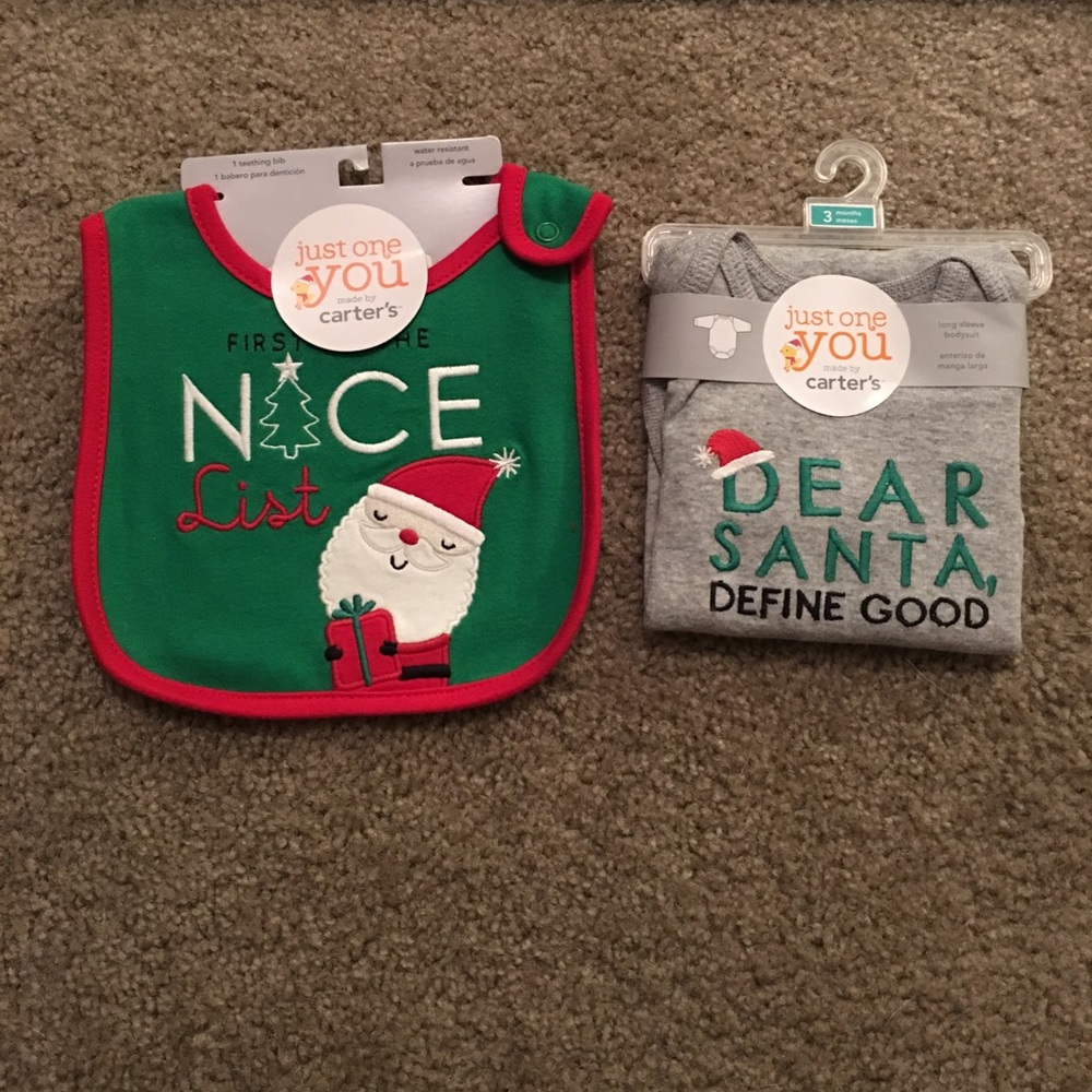NWT Bib & 3 month onsie
